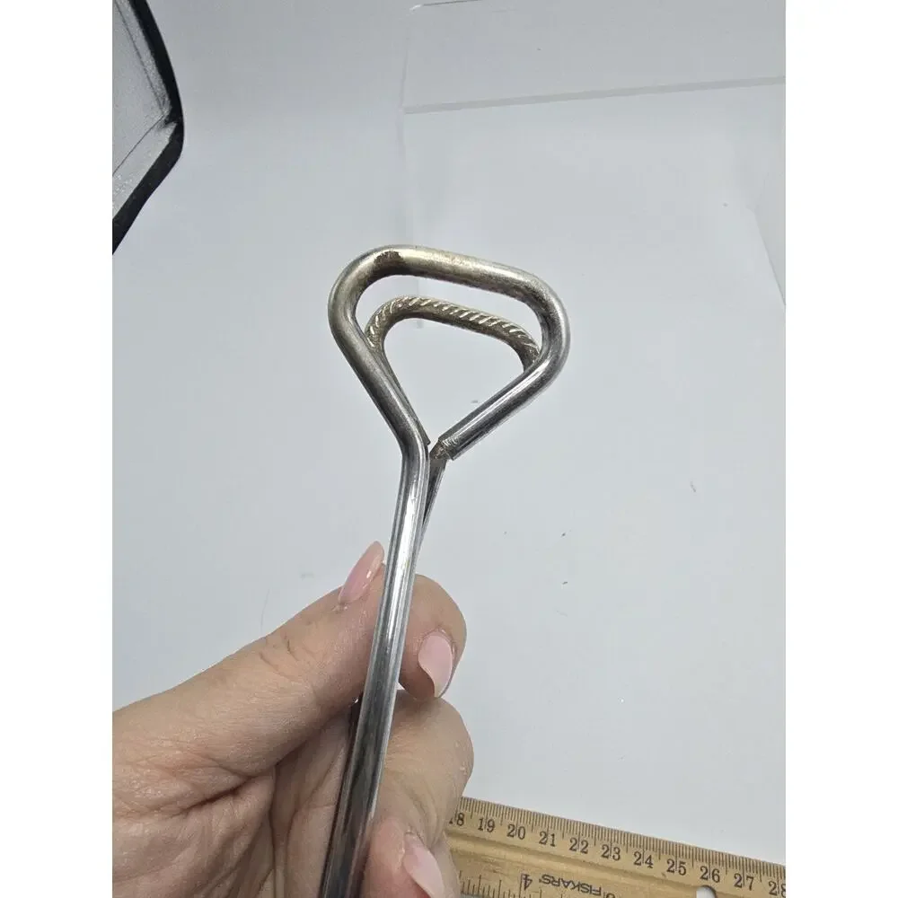 EKCO Stainless Steel Kitchen Tongs Red Rubber Handle Vintage